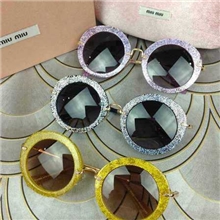 批发奢华高端潮爆款SMU13N金粉板材太阳眼镜MIU家女士墨镜