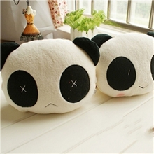 薄款熊猫头枕卡通熊猫车枕/车用护颈枕/毛绒车枕[JK005987]