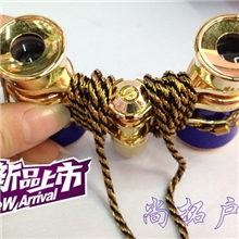供应3x25礼盒带链调焦观剧镜,礼品望远镜观剧镜镀金望远镜