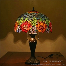 【HAUTY】16寸客厅台灯卧室灯欧式床头灯送朋友新婚贺礼双色玫瑰