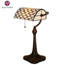 【HAUTY】10寸帝凡尼台灯白色珠子银行灯书房台灯办公桌灯简约