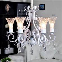 新款简约欧式家居家用客厅餐厅铁艺水晶蜡烛吊灯具古镇厂家批发