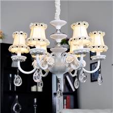 [海澳]新款现代田园客厅书房家居家用水晶吊灯创意陶瓷花灯具6845
