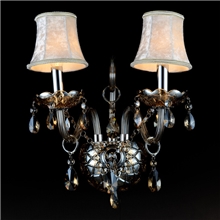 工厂现代欧式创意水晶床头壁灯双头简约壁灯灯饰水晶灯干邑色