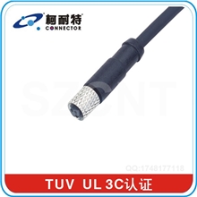 厂家供应M5传感连接器3芯4芯可防水IP68