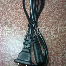 厂家直供国标二插AC电源线1.5M二扁插8字尾电源线OD5.7MM