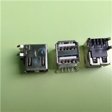 USB座A母双层90度、侧插、沉板、直插、卧贴、铜壳/铁壳