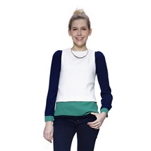 欧美原单2012新女冬装欧美OL通勤撞色长袖衬衫1125013390现货