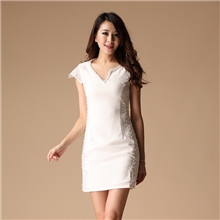 欧洲站2013春夏新品欧美大牌品质女装钉珠修身显瘦连衣裙