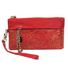 厂家直销新款女士牛皮手包手拿包牛皮女士钱包手机包批发