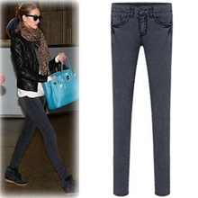 韩国东大门代购女装KZ04604Nibbuns欧美2013秋装修身牛仔裤