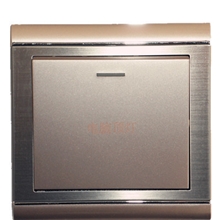 86型豪华个性时尚设计彩色不锈钢拉丝系列墙壁开关