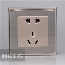 (五孔）插座超越西门子、西蒙86暗装香槟金不锈钢拉丝墙壁开关