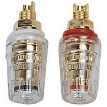 飞川高品质纯铜镀金功放音响音箱水晶透明接线柱香蕉插座M8