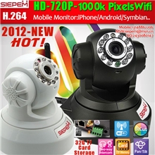 厂家直销H.264百万高清网络摄像机wifi32GTF卡即插即用