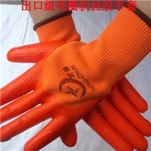 促销毛绒毛圈机挂胶手套劳保手套防护手套点胶司机工作工人手套