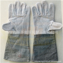 厂家供应经济型牛二层牛仔布颈电焊焊接工作手套