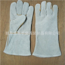 厂家直销14寸本色牛二层皮全里电焊工作手套