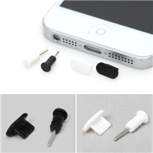 苹果iPhone5防尘塞耳机孔防尘塞取卡针数据口防尘塞黑白