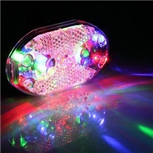 自行车配件自行车尾灯彩色尾灯9LED彩色尾灯前灯可挂包上