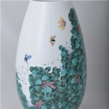 篱园釉下五彩花瓶彭玲中国陶瓷艺术大师高级工艺美术师