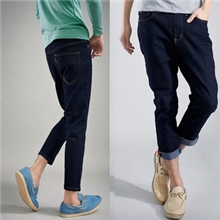 2013夏装新款韩版修身休闲九分牛仔裤9分裤潮男个性水洗