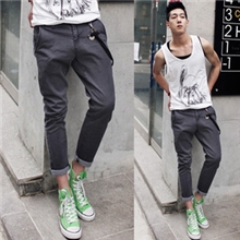 新款韩版九分牛仔裤九分裤休闲牛仔9分裤潮男式哈伦裤