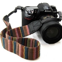 厂家力影佳L-005最柔软单反相機肩带优质彩色细条纹相机背带