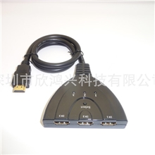 供应新款HDMISWITCH切换器3进1出猪尾巴支持3D1.4版