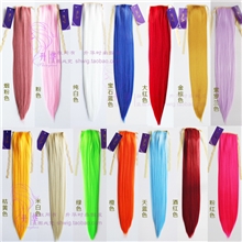 彩色直马尾假发彩色马尾DS表演马尾绿色马尾21色PJ_001