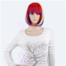 彩色假发舞会假发表演假发短发BoBo头假发厂家直销