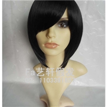 【现货混批】黑色收脸msn万用短发高温丝cosplay假发批发