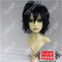 cosplay假发深黑蓝冲天反翘万用/奥村燐/格雷/齐藤八云动漫假发