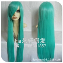 假发批发MIKU初音直发版/葱绿色一米直发高温丝cosplay假发