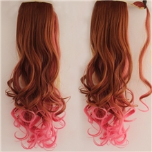 彩色假发批发彩色双色渐变卷马尾DS舞会造型彩色假发