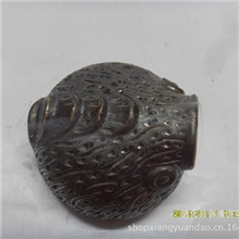 香缘道鎏金铁釉鲤鱼头熏香炉