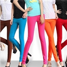 糖果色小脚裤铅笔裤九分高弹力裤韩显瘦女士款休闲裤批发