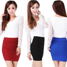 糖果色包臀裙百褶打底半身裙高腰抹胸两用短裙厂家批发