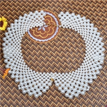 厂家直销一条起订全手工假领子珍珠蝴蝶结假领项链一件代发zg001