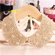 2012一条起刺猬领潮人必备假领子珍珠假领珍珠披肩项链mz032