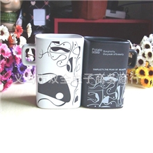 X1003厂家直销黑白方口情侣对杯陶瓷杯咖啡杯马克创意杯子批发