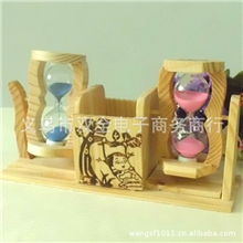 A1310木质双沙漏笔筒工艺品礼品生日礼物木质工艺品摆件批发