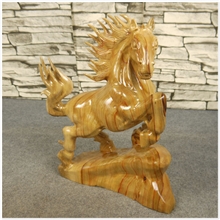 【艺品轩】实木木雕工艺品根雕摆件香樟木马到成功