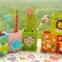 小额批发/木质卡通动物笔筒/多功能笔筒/动物系列/新品推荐