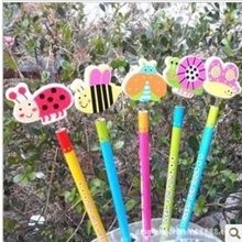 【小额批发】新奇特文具昆虫木质卡通铅笔