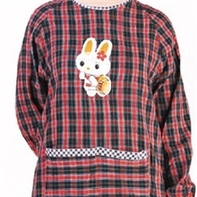 长袖带袖围裙罩衣反穿衣成人纯棉加厚棉格混格子款式QQ350579019