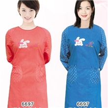 佳鑫长袖罩衣围裙QQ350579019反穿衣批发罩衣彩色纯棉小兔图案