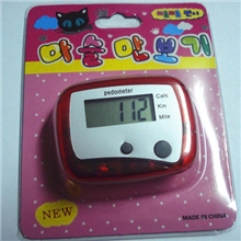 批发计步器，吸塑插卡，透明红/透明蓝，多功能计步器批发