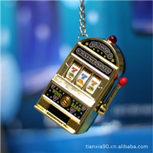 新奇特闪光发声迷你老虎机挂件小礼品创意挂件包包挂件