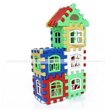 塑料拼插积木房子24片儿童益智玩具幼儿园小朋友生日礼物厂家直销